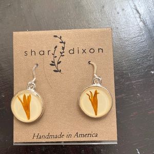Shar Dixon corn wheat print earrings